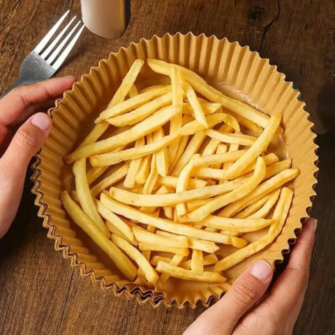 Forro De Papel, Air Fryer, Descartável, Resistente ao Calor, Limpeza Fácil, 50 Unidades, Forma para Airfryer, Papel de Airfryer Kitchen&Co