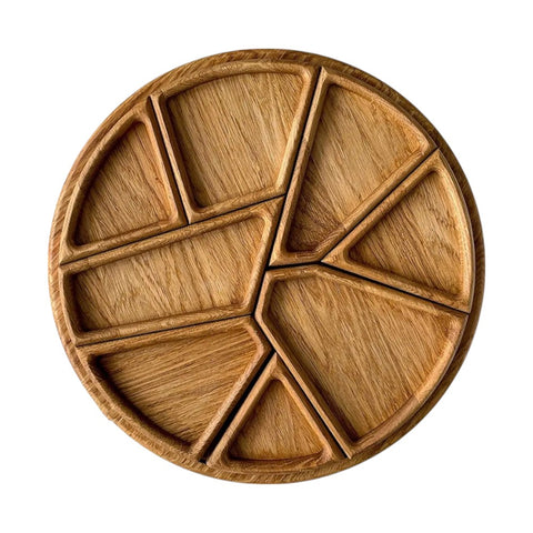 Bandeja de Madeira com Divisórias, Bandeja para Servir Petiscos, Prato Dividido para Snacks, Bandeja de Aperitivos de Madeira, Travessa Decorativa com Compartimentos, Bandeja para Frutas e Castanhas, Tábua de Servir com Divisórias Removíveis, Prato para Doces e Aperitivos, Utensílio para Mesa Posta KitchenCo, Bandeja para Centro de Mesa.