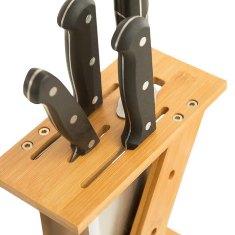 Porta Facas de Bambu, Suporte para Facas de Cozinha, Bloco de Facas de Madeira, Porta Facas com Ventilação, Organizador de Facas, Utensílios de Cozinha, Acessórios de Corte, Suporte de Facas Decorativo, Porta Facas Compacto, Suporte de Facas Premium, Porta Facas Elegante, Porta Facas X, Porta Facas Sustentável, Porta Facas Antiderrapante, Suporte para Facas de Bambu